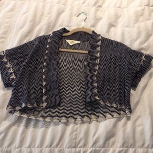 Patterned Knit Cotton Shrug - Label Size M/L